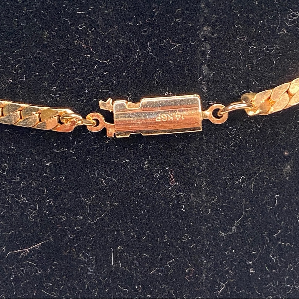Vintage 14K Gold Plated Flat Style Chain Necklace 24" Simple and Chic - Picture 5 of 9